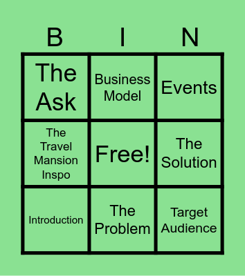 Investor Bingo Card