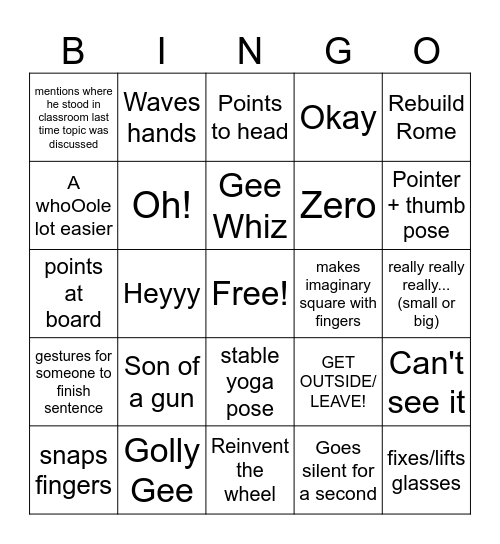 Chemistry Bingo! Bingo Card