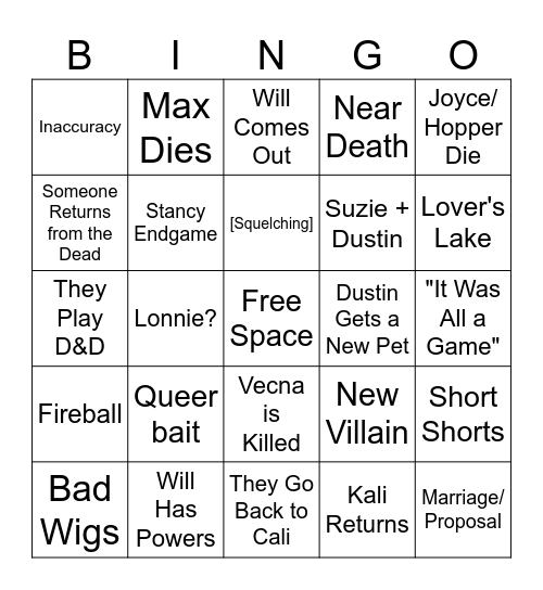 ST5 Bingo Card