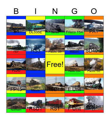 Railroad Museums in the U.S.A that I would like to visit besides the Fryxell Geology Museum with PWP someday Bingo Card