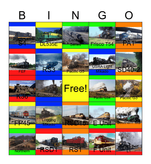 Railroad Museums in the U.S.A that I would like to visit besides the Fryxell Geology Museums with PWP someday Bingo Card
