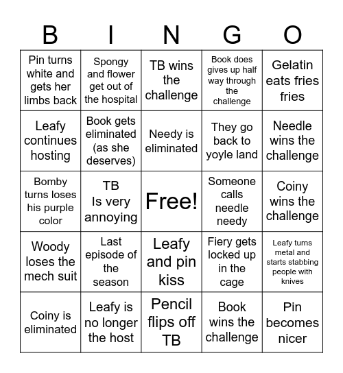 Bfdia 23 Bingo Card