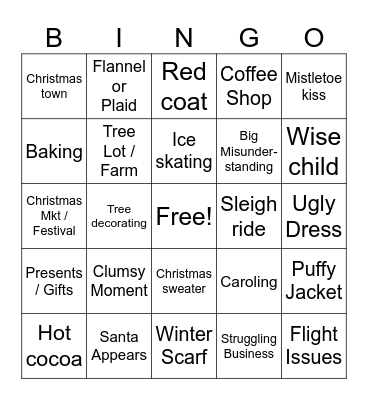 Christmas Movie Bingo Card