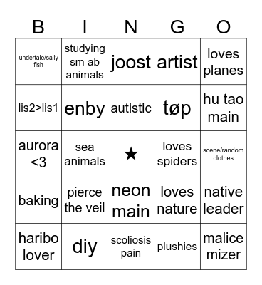 are u like me?? Bingo Card