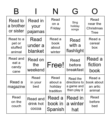December Reading Bingo Card