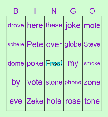 UFLI 56, 57 Bingo Card