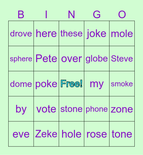 UFLI 56, 57 Bingo Card