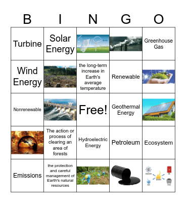 Human Impact on the Environment Bingo Card