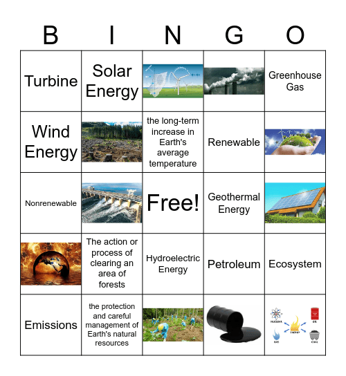 Human Impact on the Environment Bingo Card