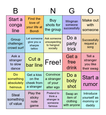Blackout or back out 🍸🤑 Bingo Card