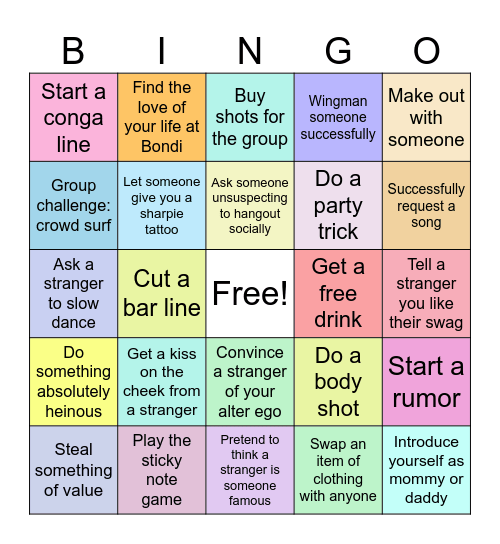 Blackout or back out 🍸🤑 Bingo Card