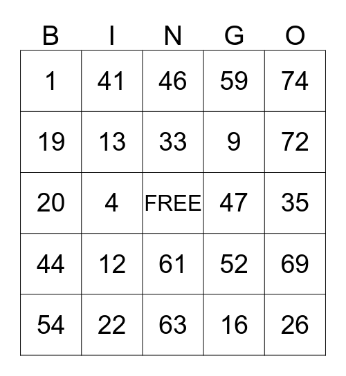 Values Day Bingo Card