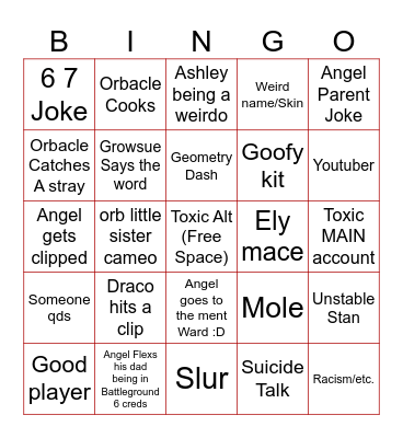 Legacy Bingo Card