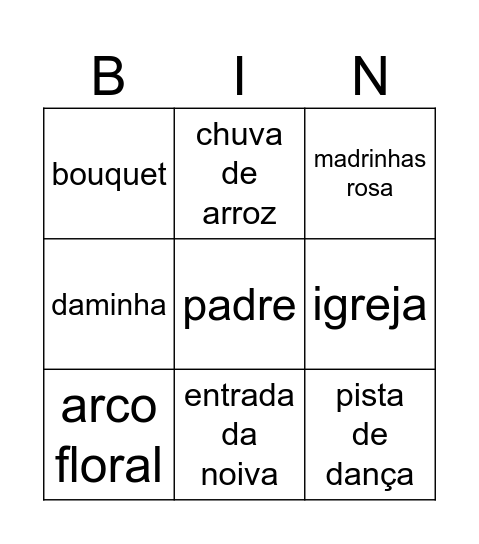 Despedida de Solteira da Larissa Bingo Card