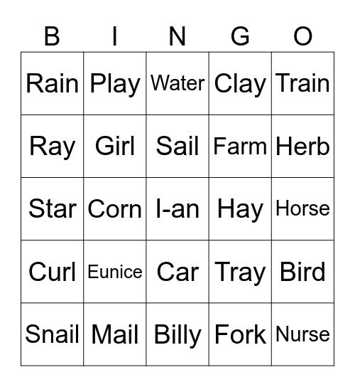 Spotlight on Phonics Level 3 Bingo Card