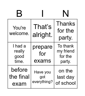 BINGO Card