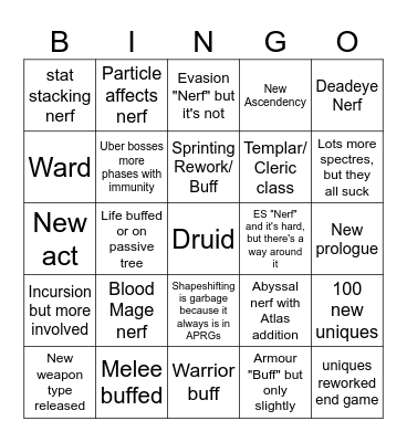 enqubas PoE 2 0.4 Bingo Card