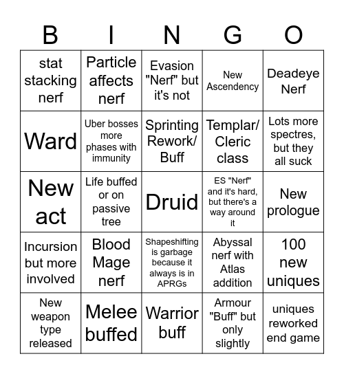 enqubas PoE 2 0.4 Bingo Card