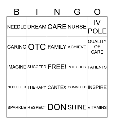 Cresent Bingo Card