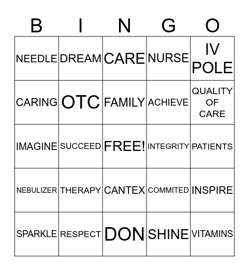 Cresent Bingo Card