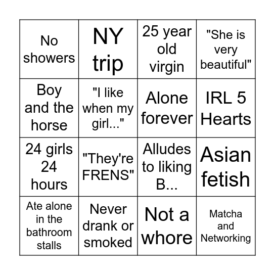 Therapy Bingo Card