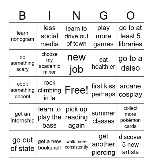 2026 bingo Card