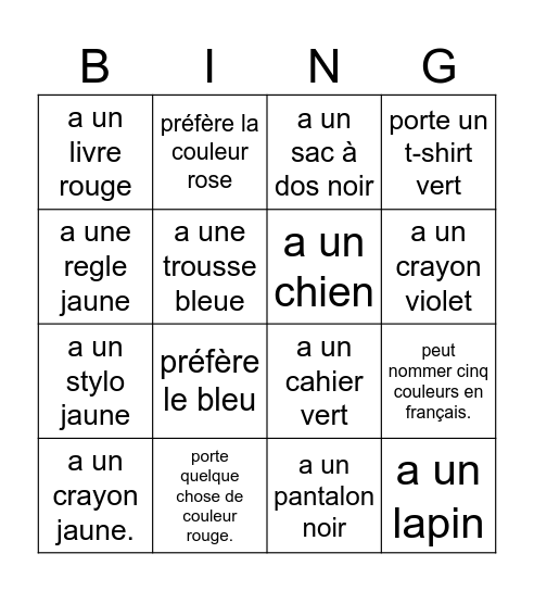 Trouve quelqu’un qui… Bingo Card