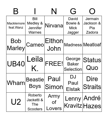DiscoBingo 2 ronde 2 Bingo Card