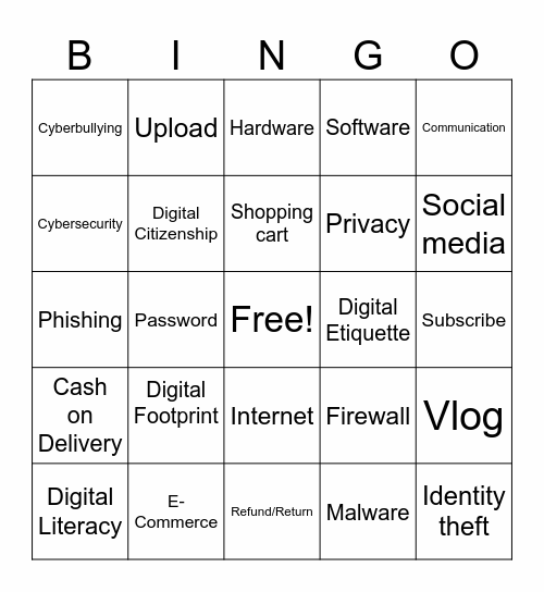 Tech Bingo Card