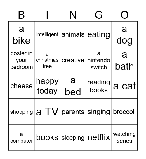 Question your friends Bingo Card