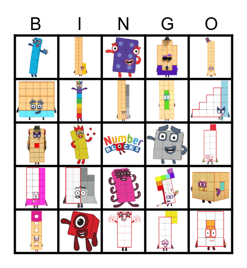 Numberblocks Bingo Card