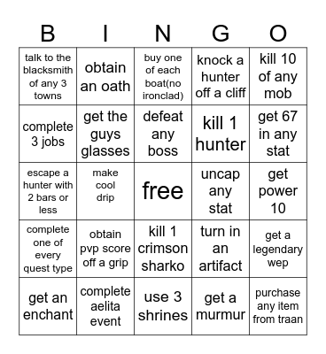 deepwoken manhunt Bingo Card