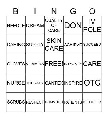 Cresent Bingo Card