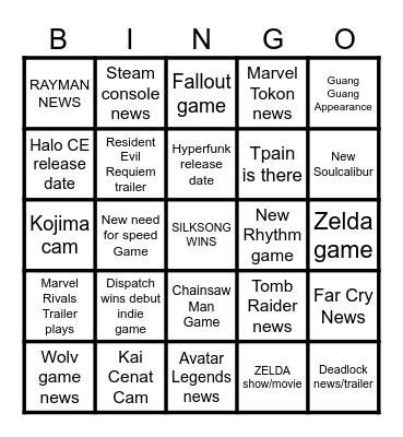 BIG O Bingo Card