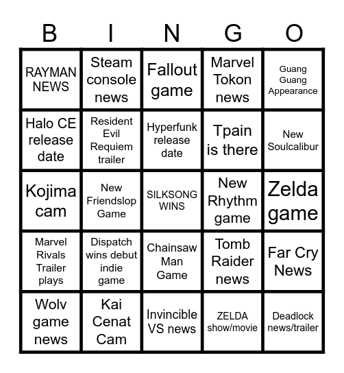 BIG O Bingo Card