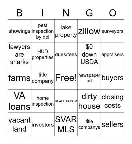 REALTEC BINGO Card