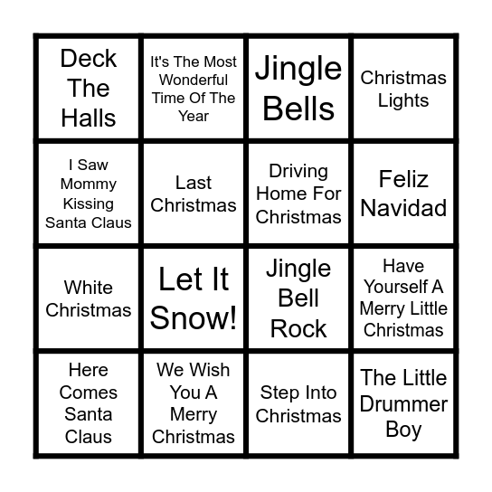 Christmas Bingo Card
