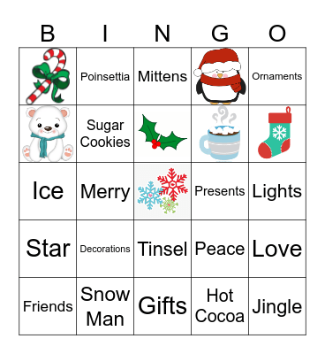 Sports Holiday Bingo Card