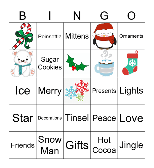 Sports Holiday Bingo Card