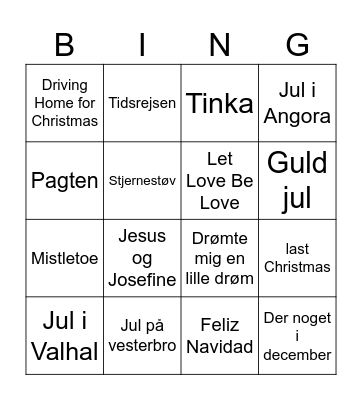 Buzz Christmas Bingo Card