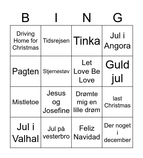 Buzz Christmas Bingo Card