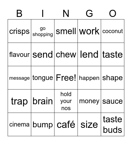 other words Bingo Card