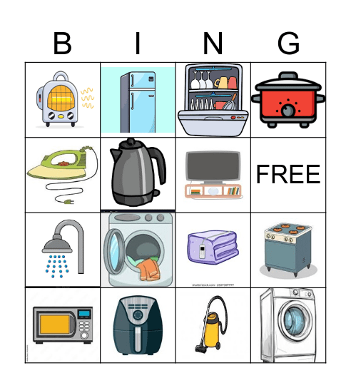 Electric appliance Bingo Card