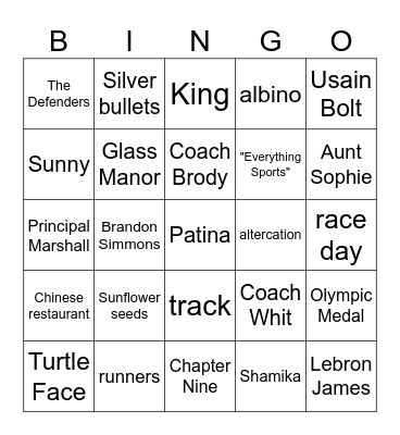 GHOST Bingo Card