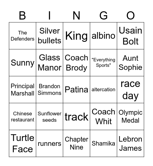 GHOST Bingo Card