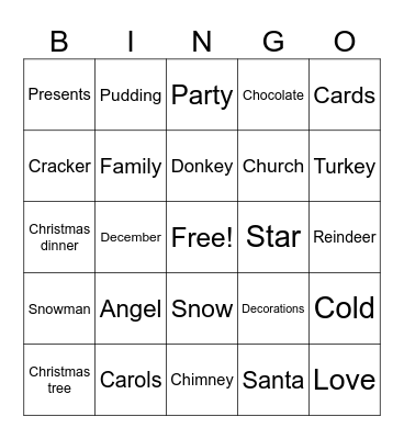 Christmas Bingo Card