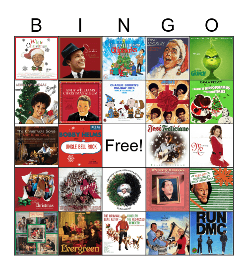 Christmas Song Bingo Card