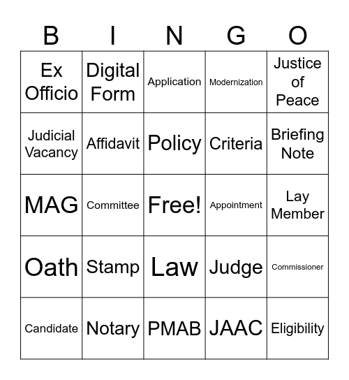 PMAB Bingo Card