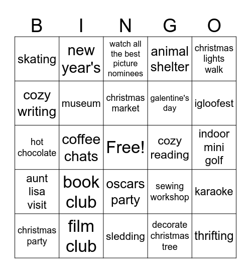Winter Bingo Card