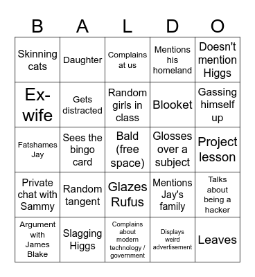 Gulliver Bingo Card